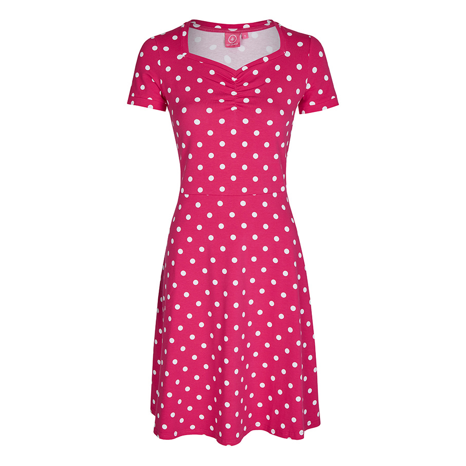 Carlandra Kleid mit Punkten Pink