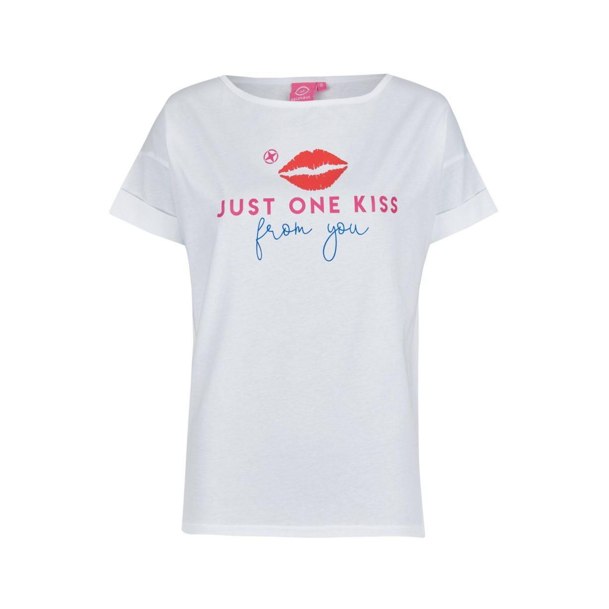 Daniella - T-Shirt mit Just One Kiss from you Print White
