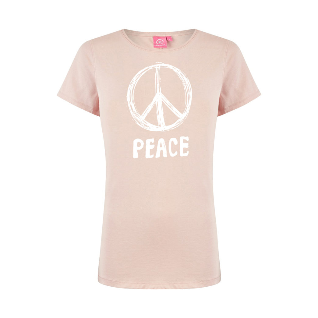 Deern - T-Shirt in Pearl mit Peace Print