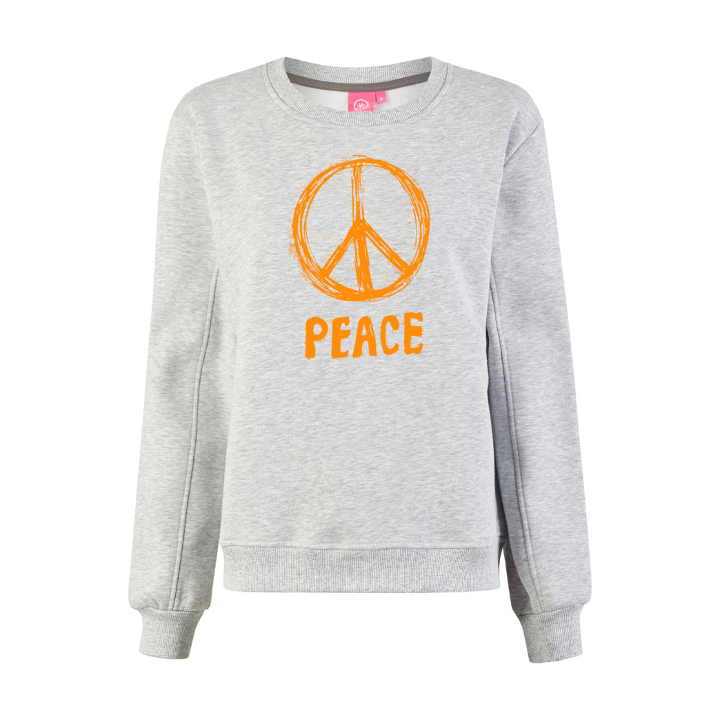 Foon Sweater Grey mit Peace-Print