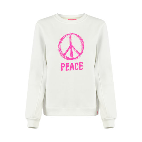 Foon Sweater Off-white mit Peace-Print