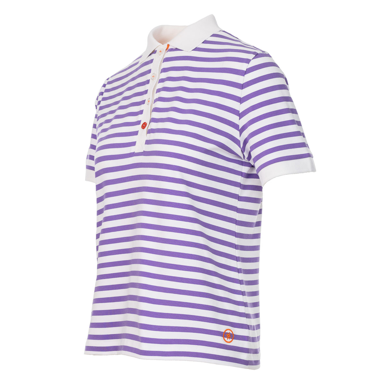 Heike - Polo Ringel T-Shirt Purple Seite