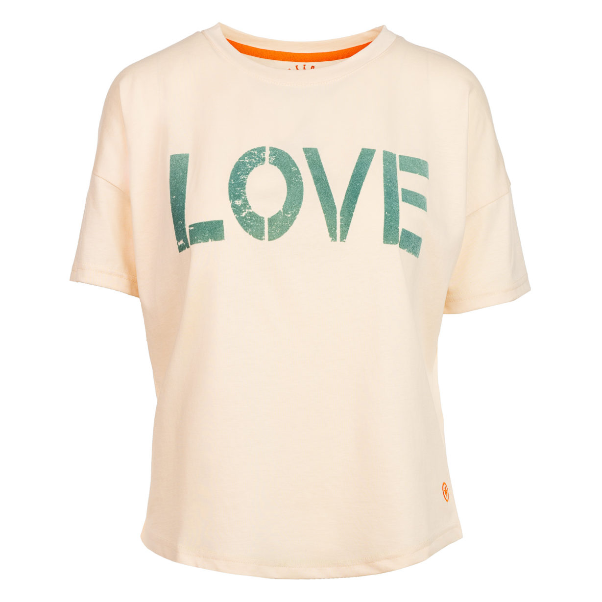 Idske - T-Shirt mit Love Print in Bottlegreen