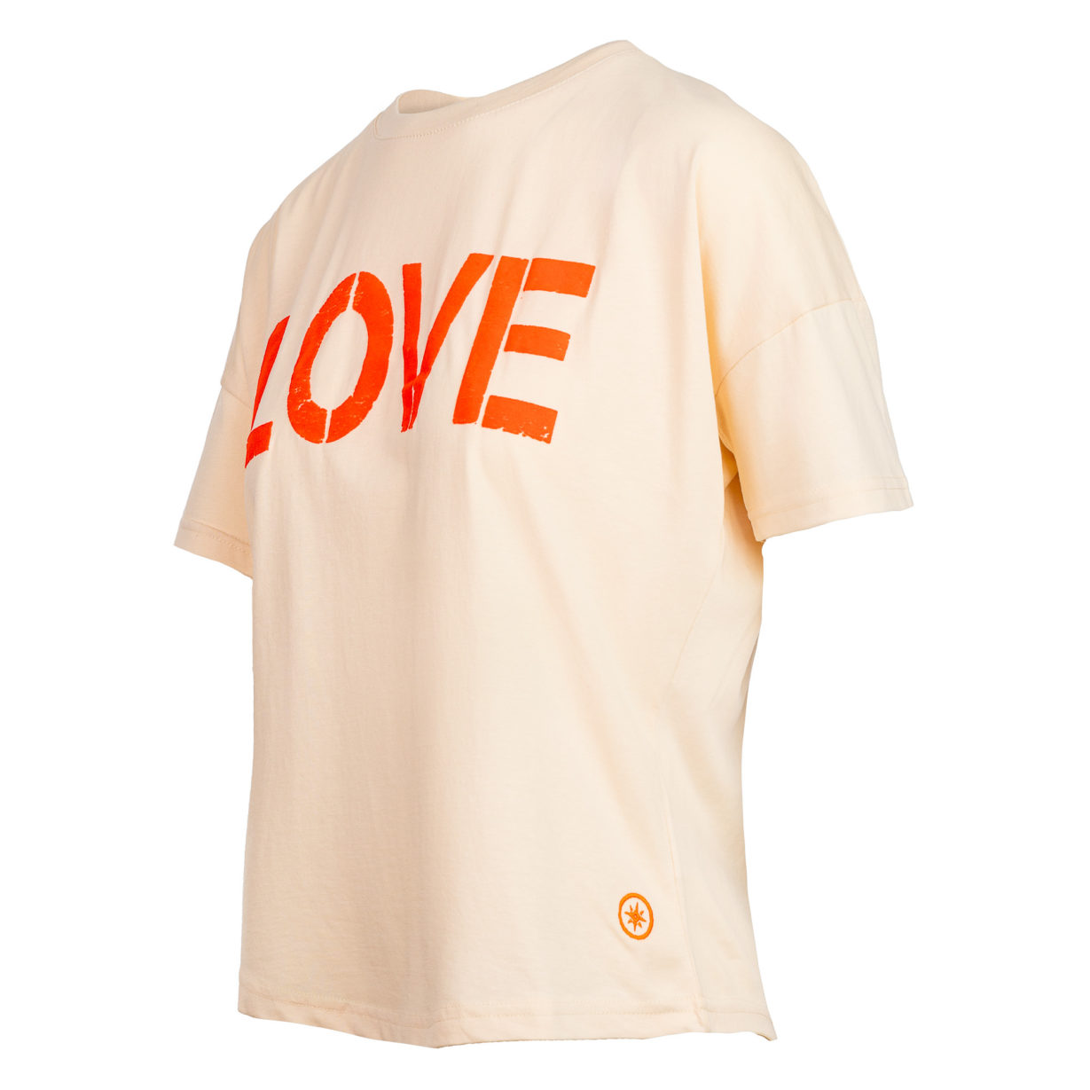Idske - T-Shirt mit Love Print In Neonmandarin Seite