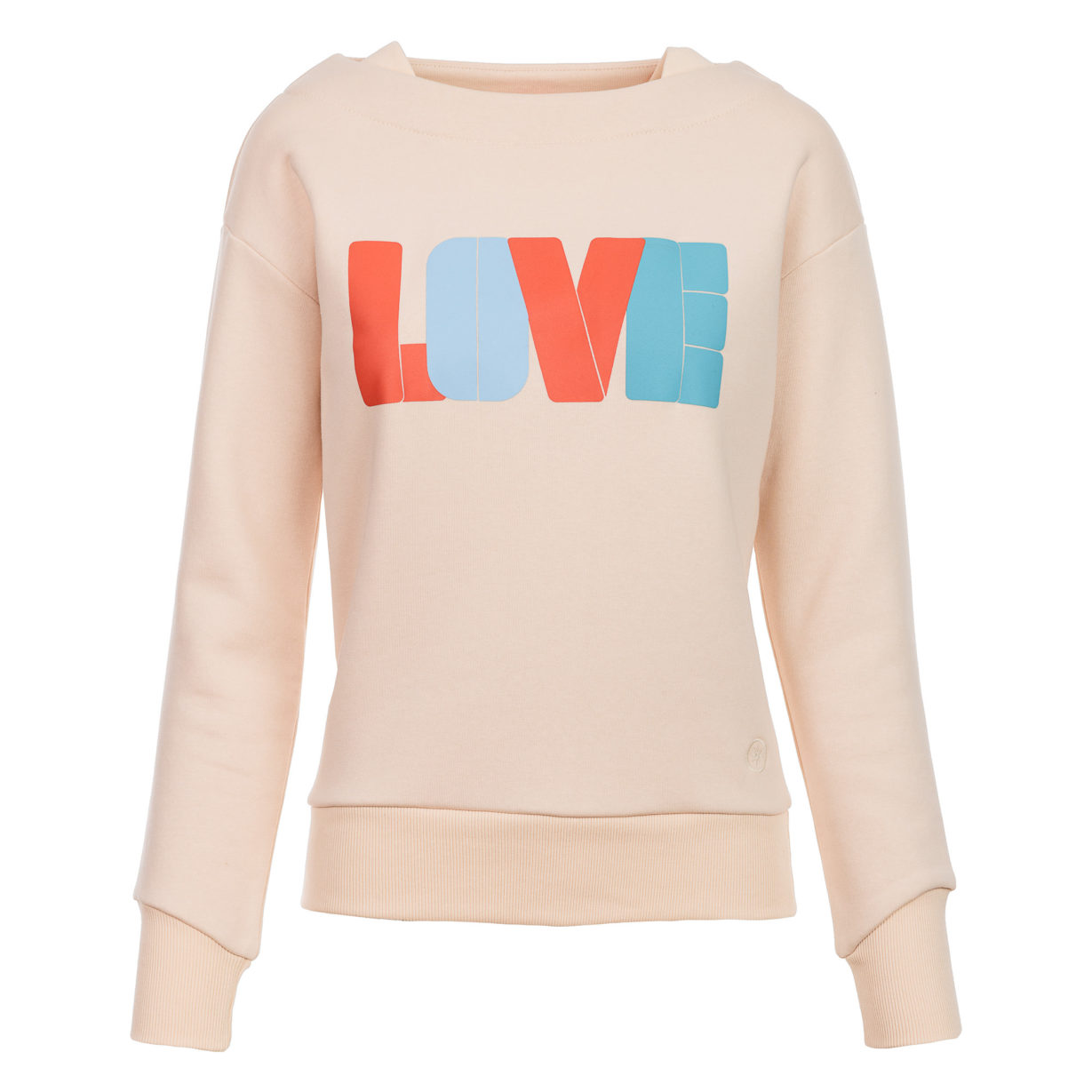 Kulóóntje - Sweatshirt mit Boatneckkragen und LOVE Print